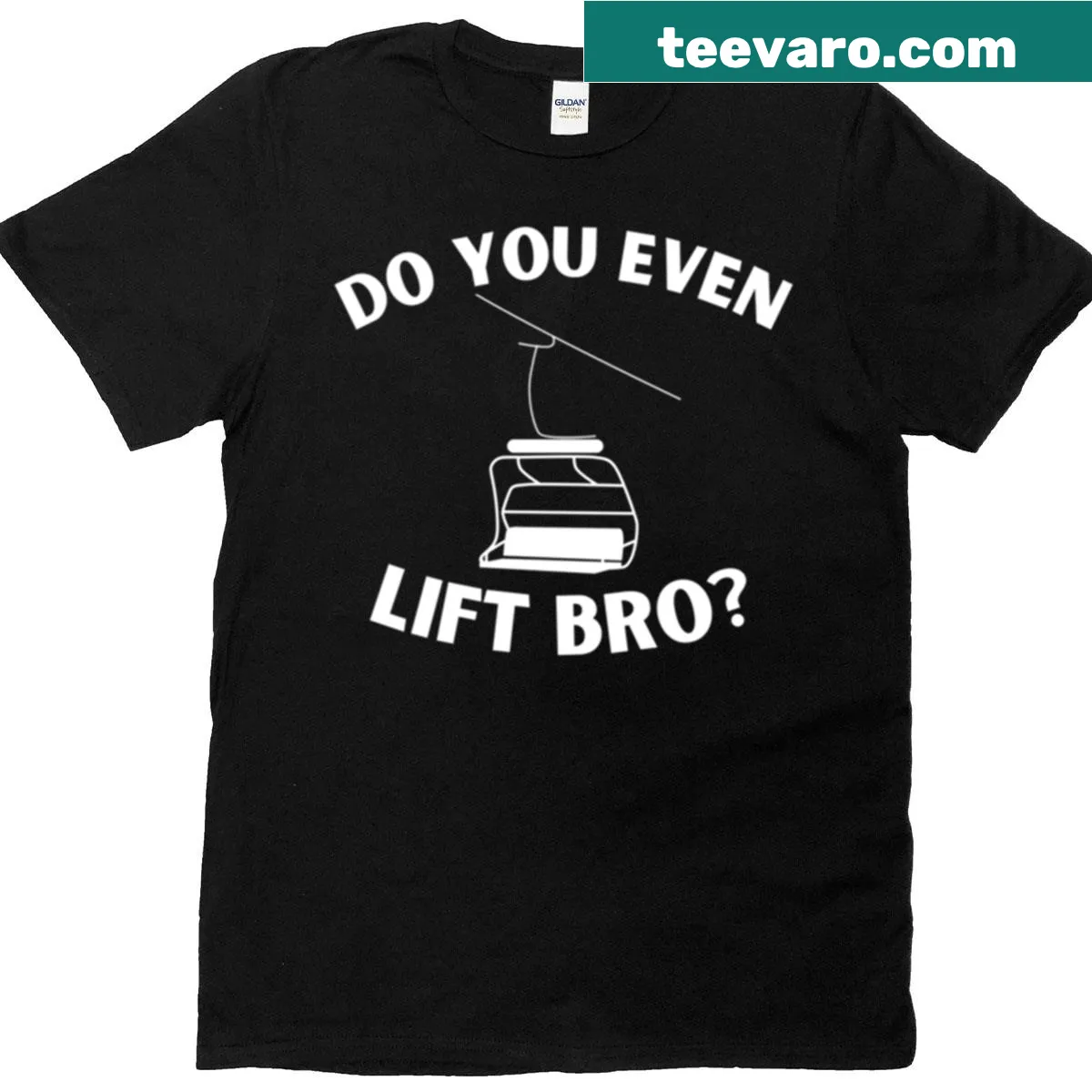 Sarcastic gym shirt with 'Do You Even Lift Bro?' text — on a men's t-shirt