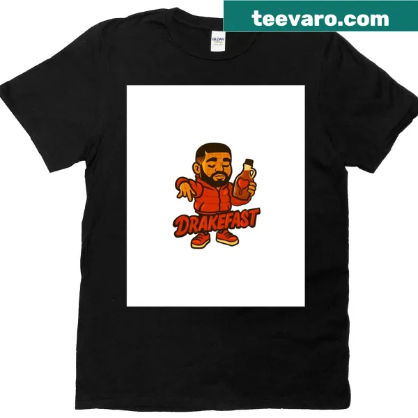 Bold graphic T-shirt with the text 'Drakefast'