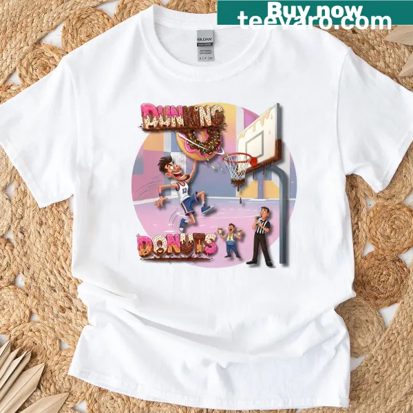 Oversized T-shirt with a whimsical donut graphic