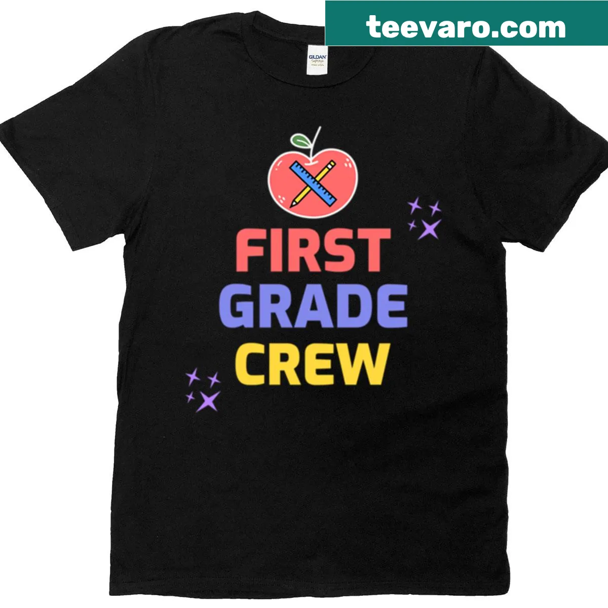 First Grade Crew text design on children's t-shirt — on a men's t-shirt