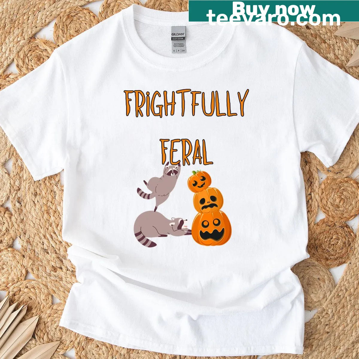 Silhouette design on a Frightfully Feral oversized T-shirt — on a men's t-shirt