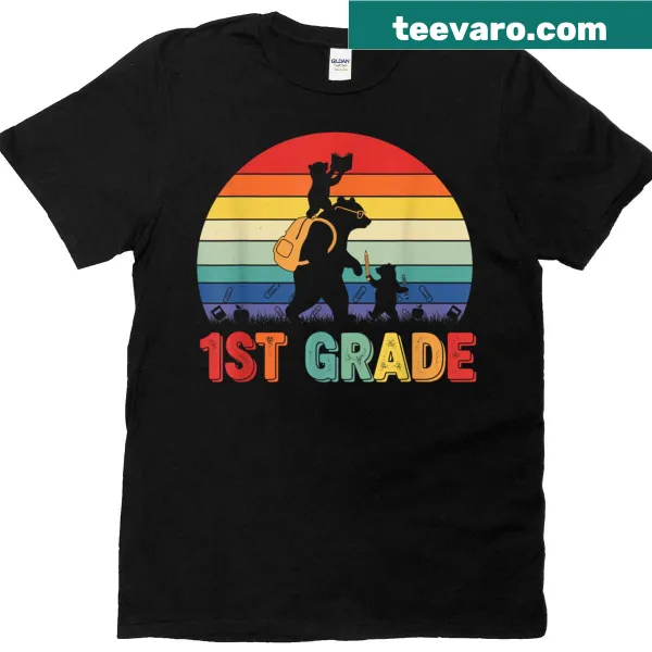 Whimsical typography design celebrating first grade