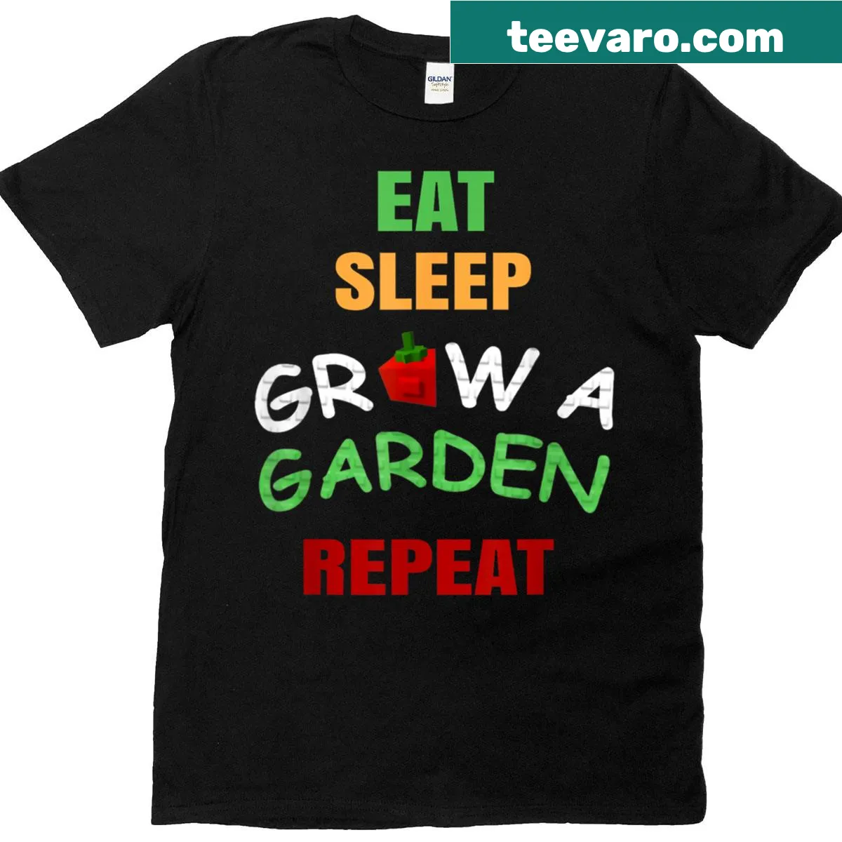 Funny T-shirt with gaming and gardening slogan design — on a men's t-shirt