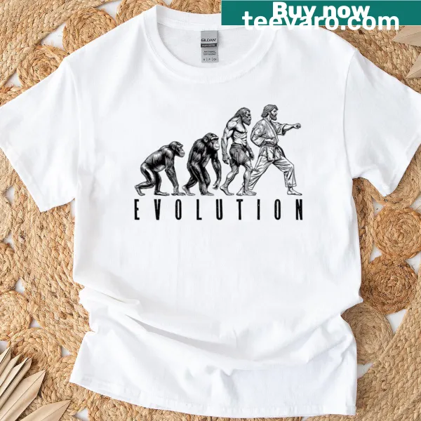 Martial arts evolution graphic on T-shirt