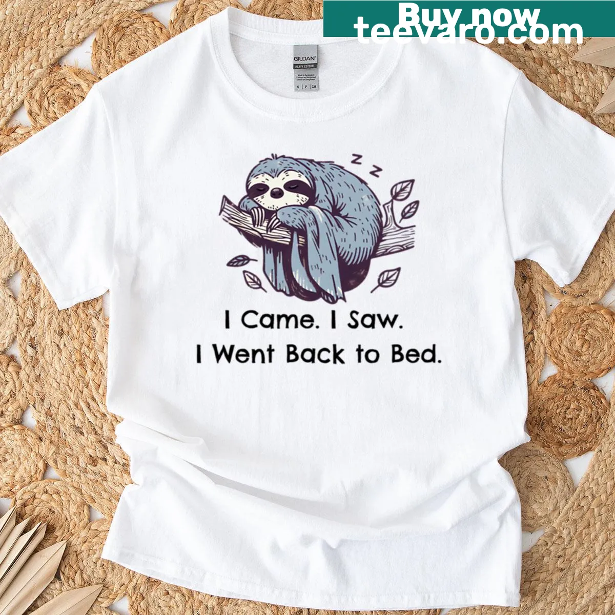 Minimalist sloth art with humorous introvert text — on a men's t-shirt