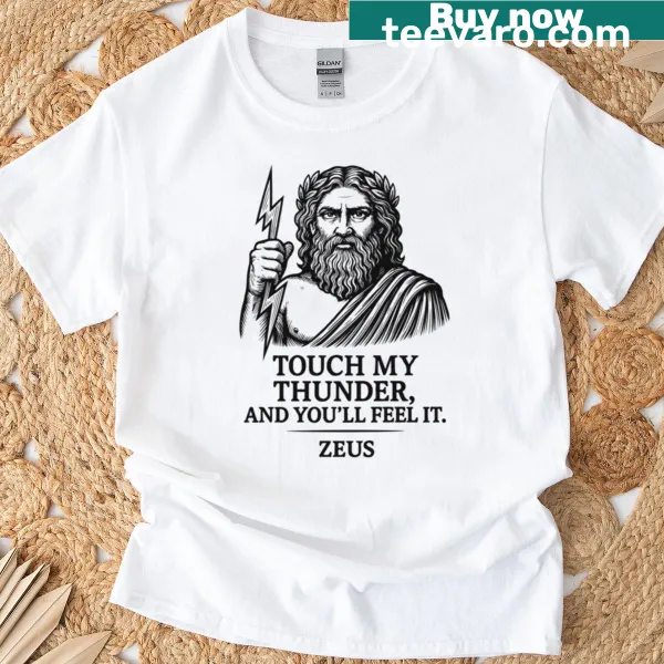 Zeus illustration with lightning meme and quote