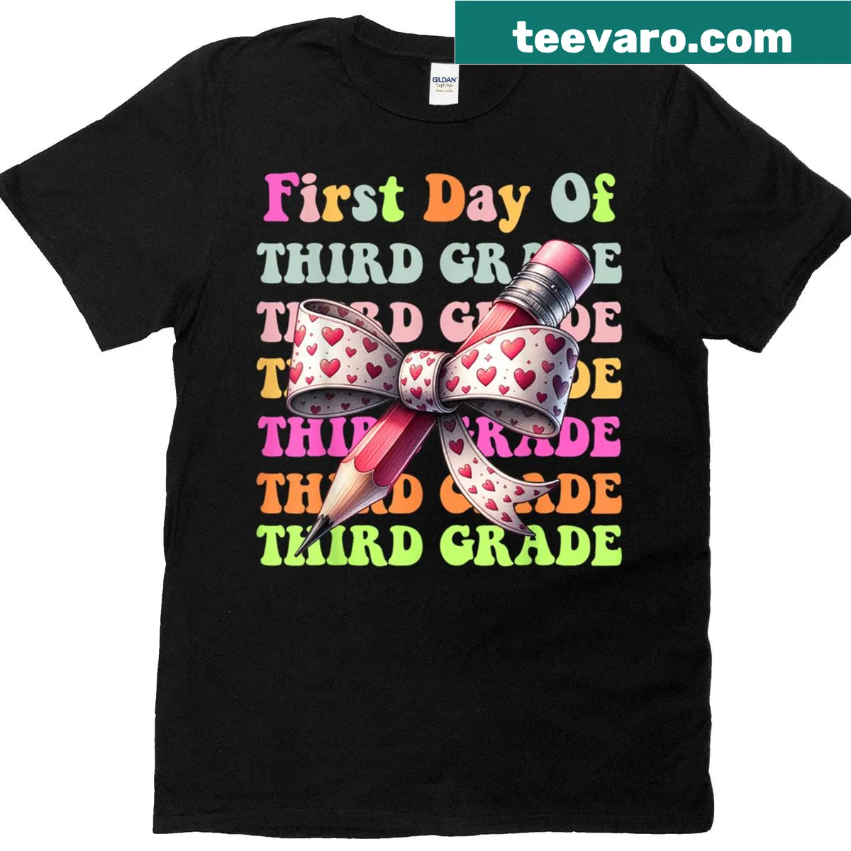 Fun cartoon graphic celebrating 3rd grade on a t-shirt — on a men's t-shirt