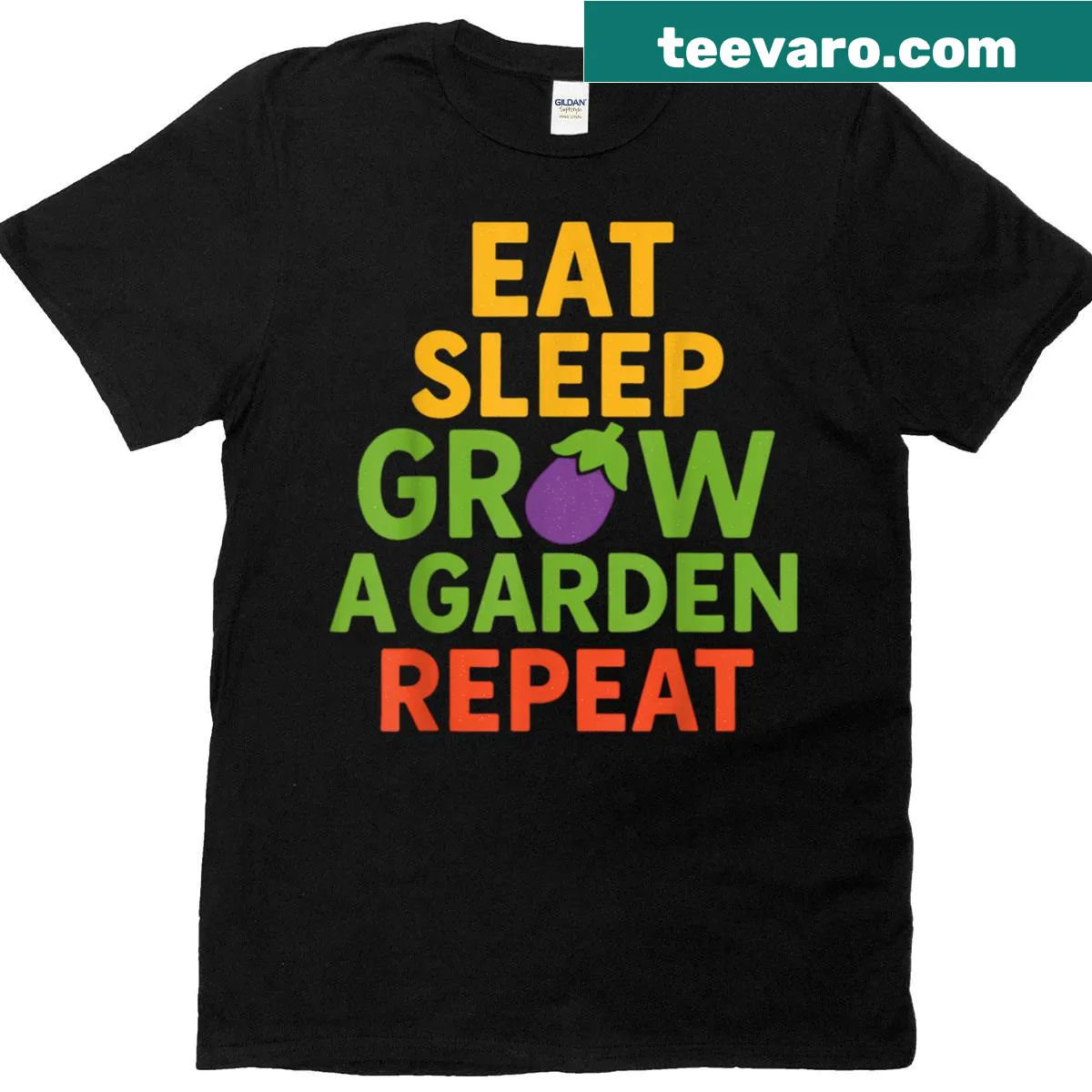 Funny Grow Garden Eat Sleep Repeat T-shirt for gardeners — on a men's t-shirt