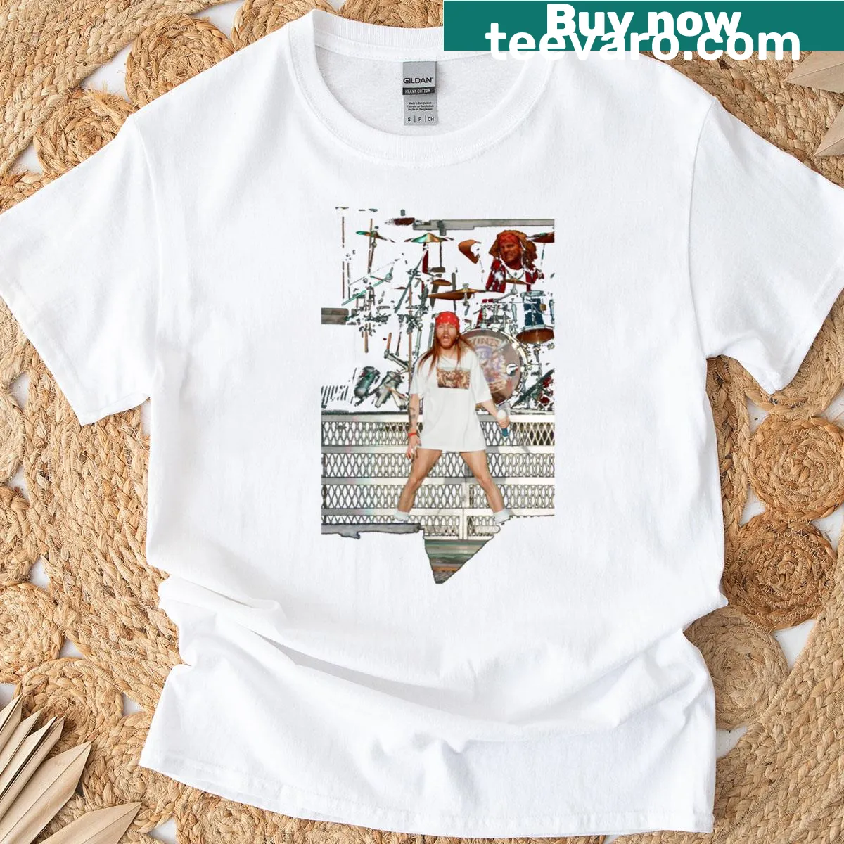 Vintage graphic T-shirt celebrating Guns N Roses and Axl Rose — on a men's t-shirt