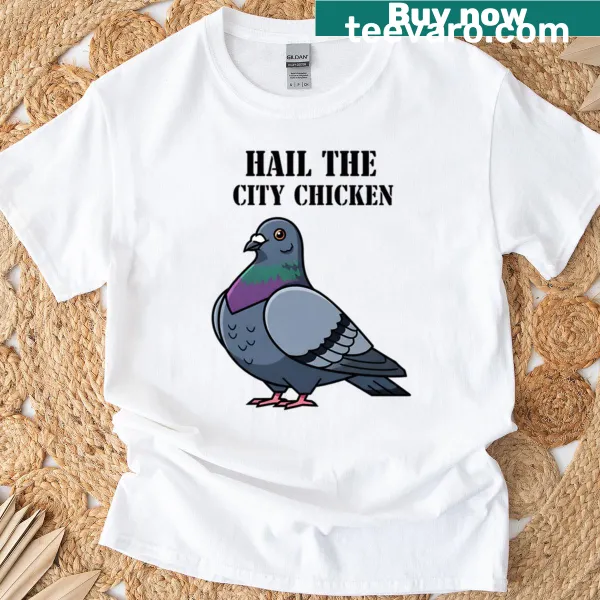 Illustration of a city chicken on a t-shirt