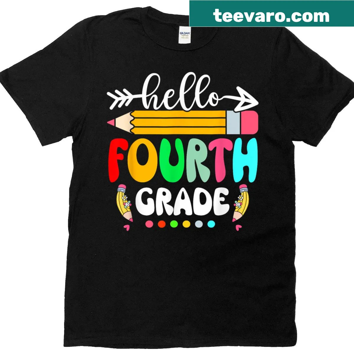 Friendly graphic welcoming fourth grade on a t-shirt — on a men's t-shirt