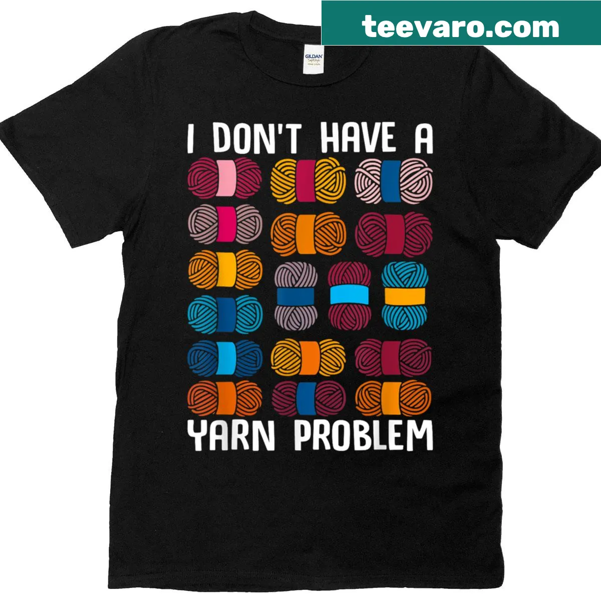Funny t-shirt with 'I Don't Have A Yarn Problem' for crafters — on a men's t-shirt