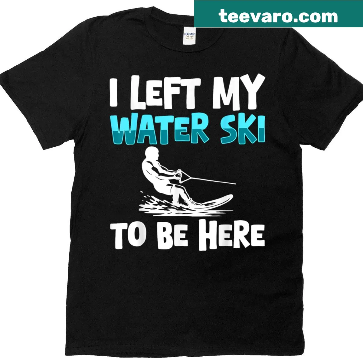 Funny water ski quote t-shirt for water sports enthusiasts — on a men's t-shirt