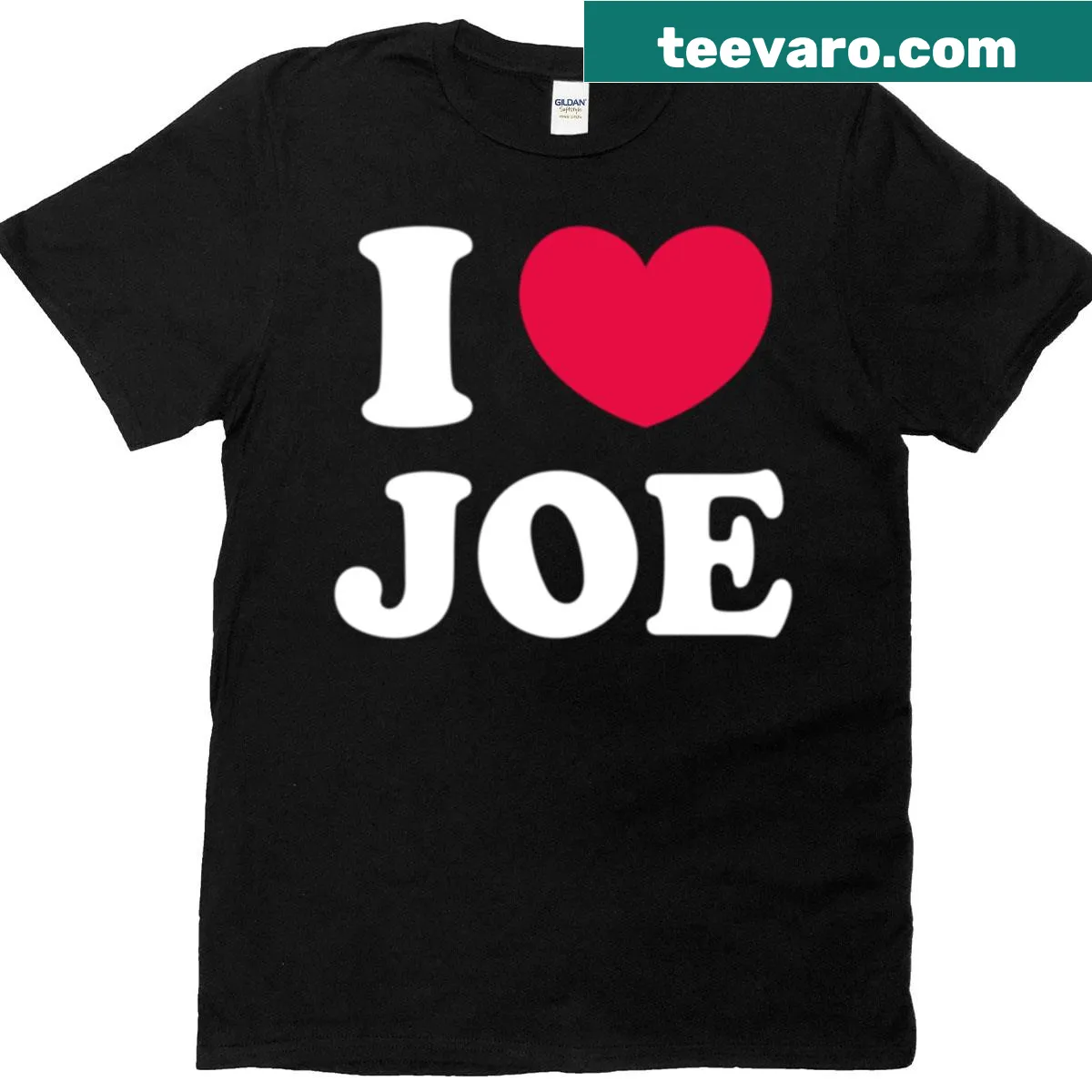 I Love Joe t-shirt with simple text — on a men's t-shirt