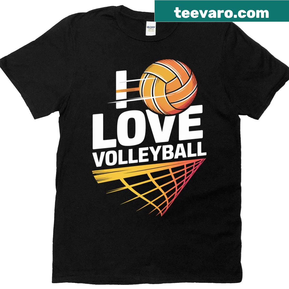 Bold text design expressing love for volleyball — on a men's t-shirt