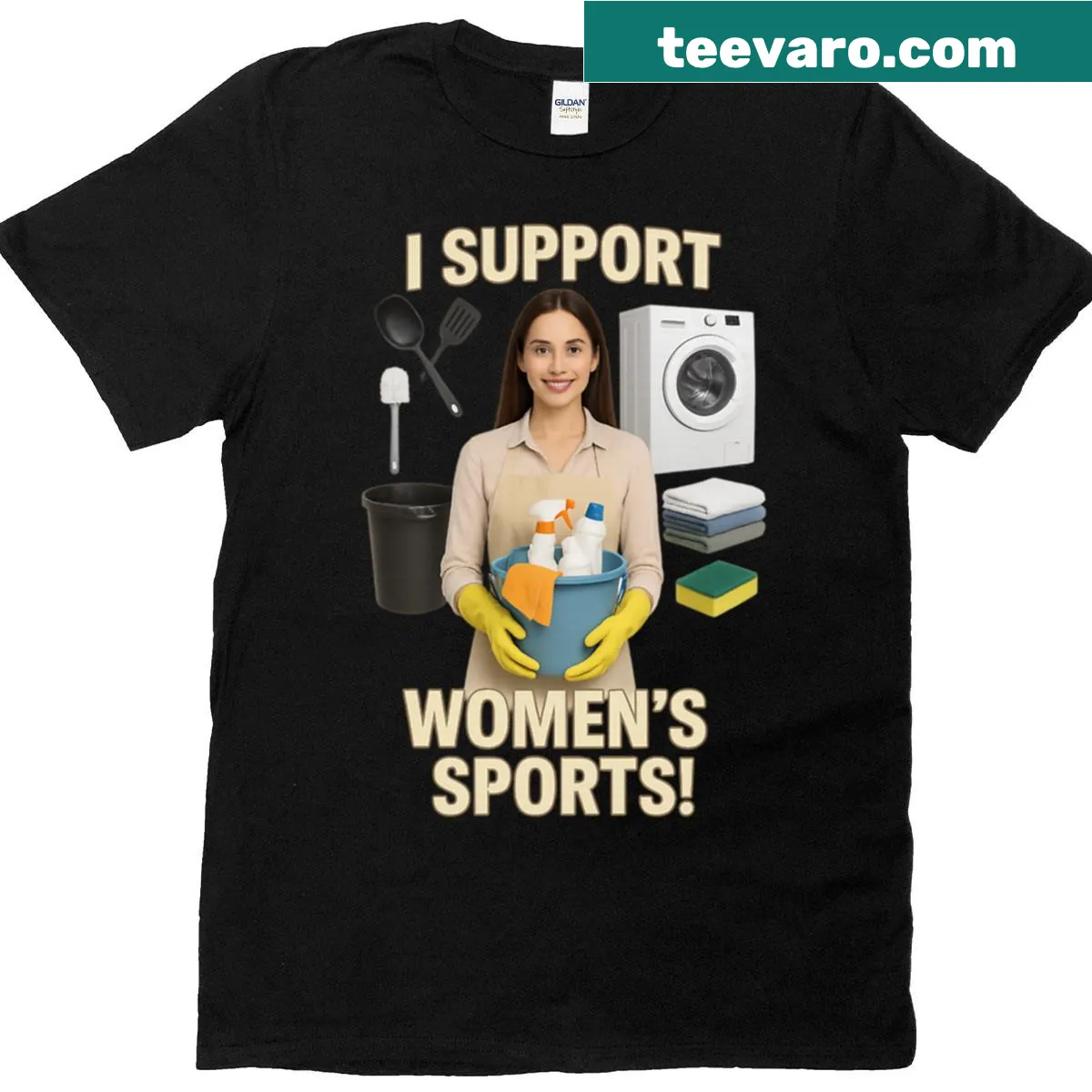 Empowering text design supporting women's sports on a t-shirt. — on a men's t-shirt
