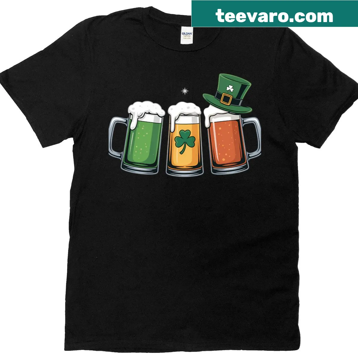 Funny Irish Beer Lovers t-shirt with Ireland flag design — on a men's t-shirt