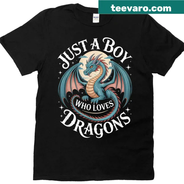 Boy's T-shirt featuring a dragon and fun text