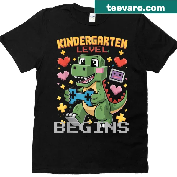 Gaming-themed T-shirt celebrating first day of kindergarten
