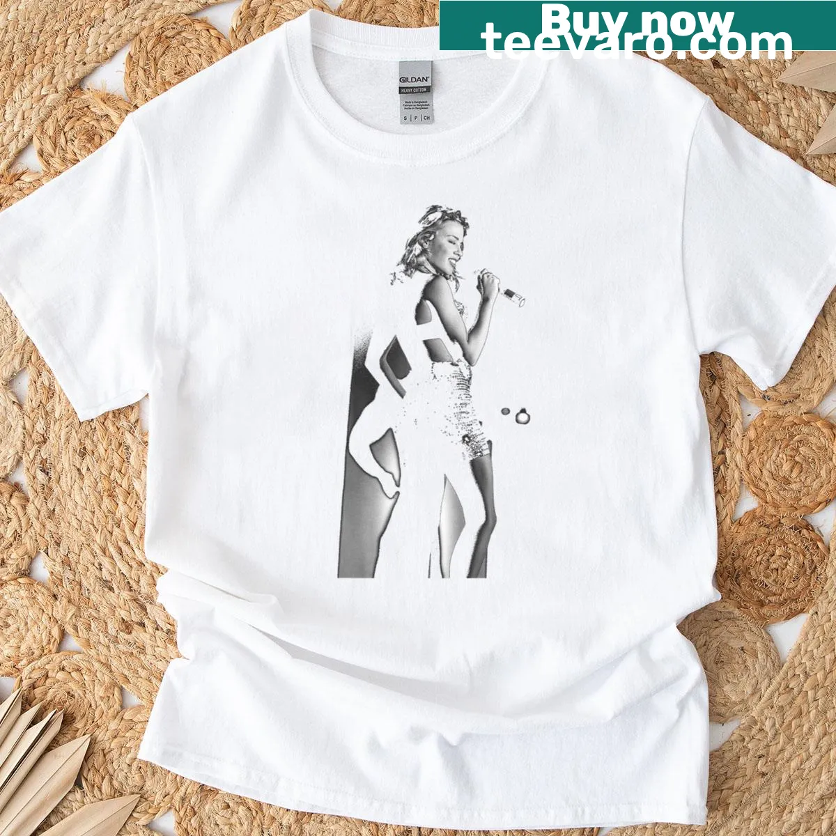 T-shirt featuring the ritzy discotheque theme from Kylie's tour — on a men's t-shirt