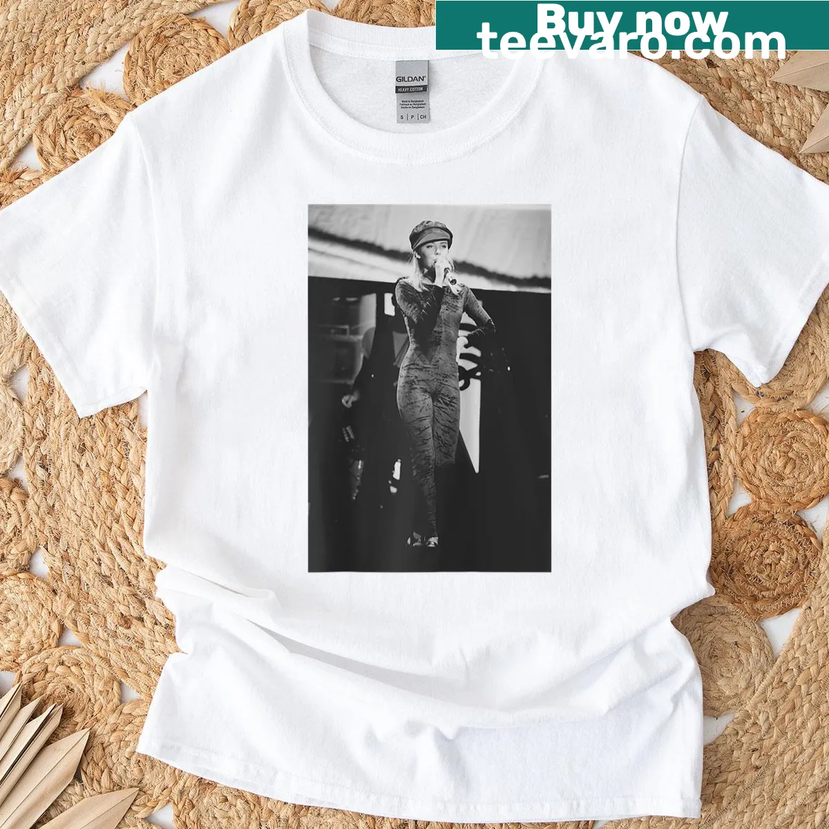 Raglan tee inspired by Kylie's 2002 tour in Cardiff — on a men's t-shirt