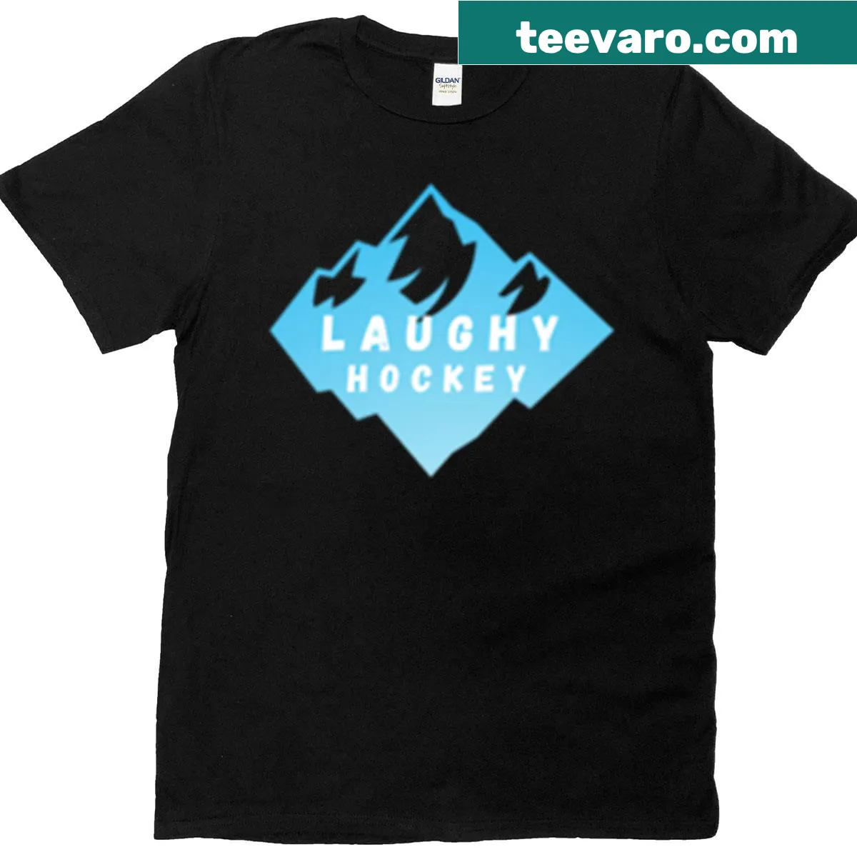 Playful iceberg design for Laughy Hockey T-shirt — on a men's t-shirt