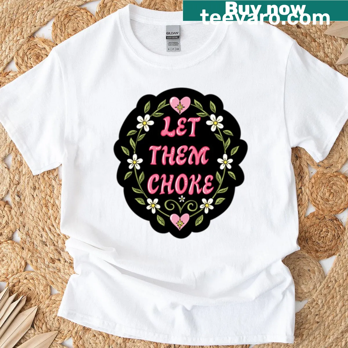 Funny t-shirt with the saying 'Let Them Choke' in bold typography — on a men's t-shirt