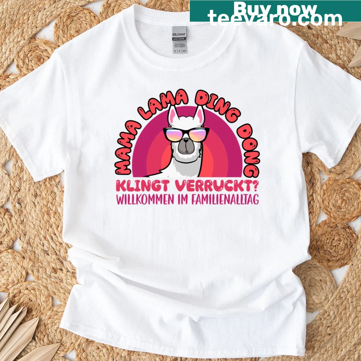 Mama Llama Ding Dong T-shirt with funny saying — on a men's t-shirt