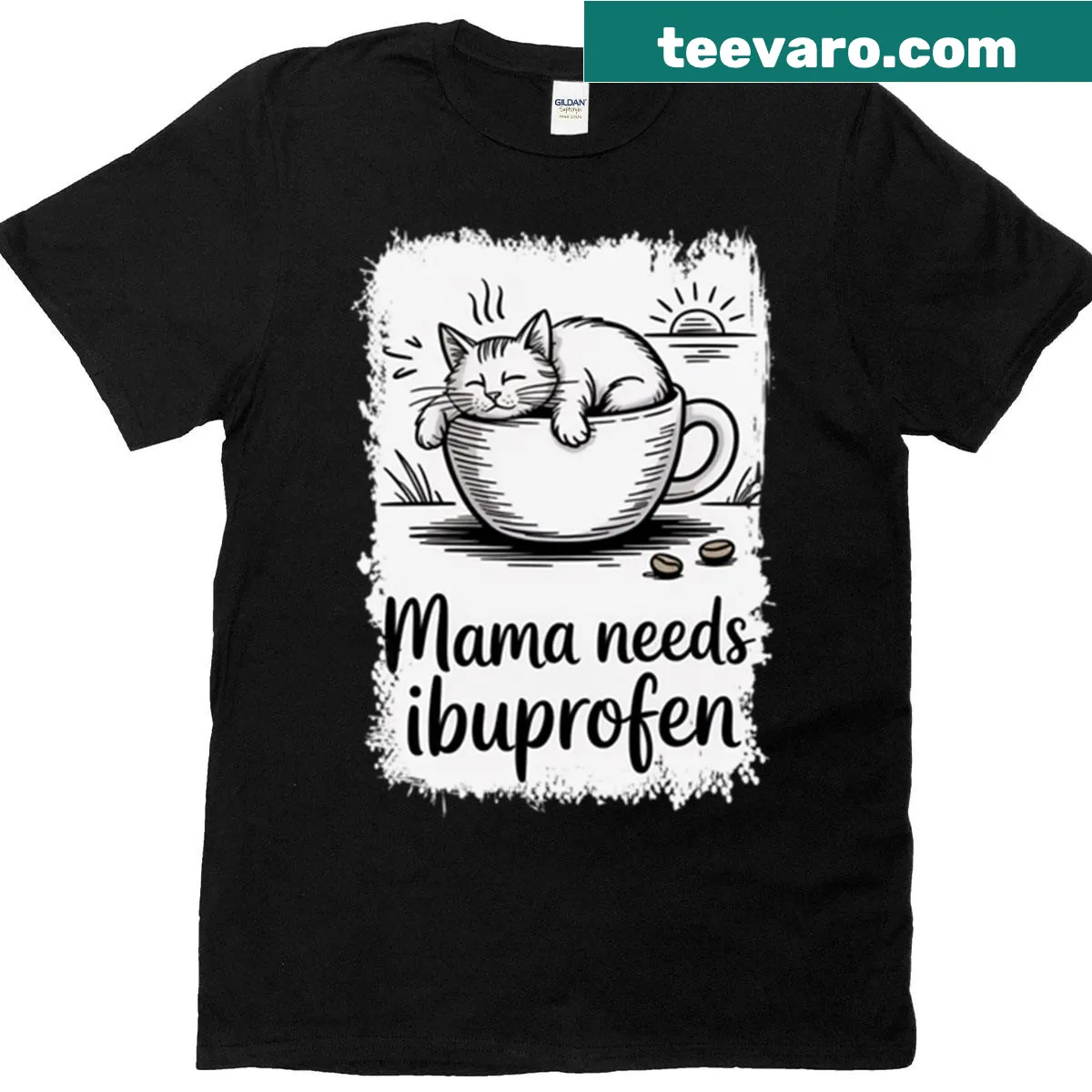 Humorous T-shirt for moms saying 'Mama Needs Ibuprofen' — on a men's t-shirt