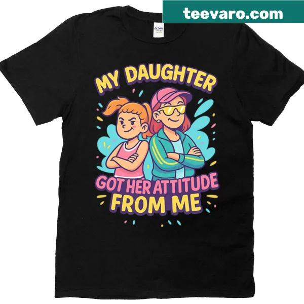 Boxy T-shirt for moms with the saying about daughters' attitudes
