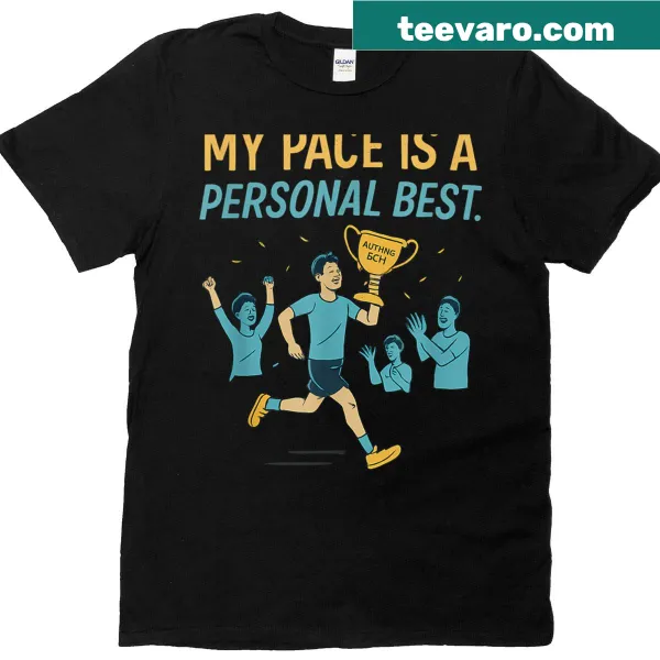 Motivational marathon runner t-shirt with inspiring text