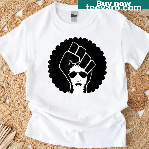 Illustrative t-shirt promoting strength and unity in the Black community