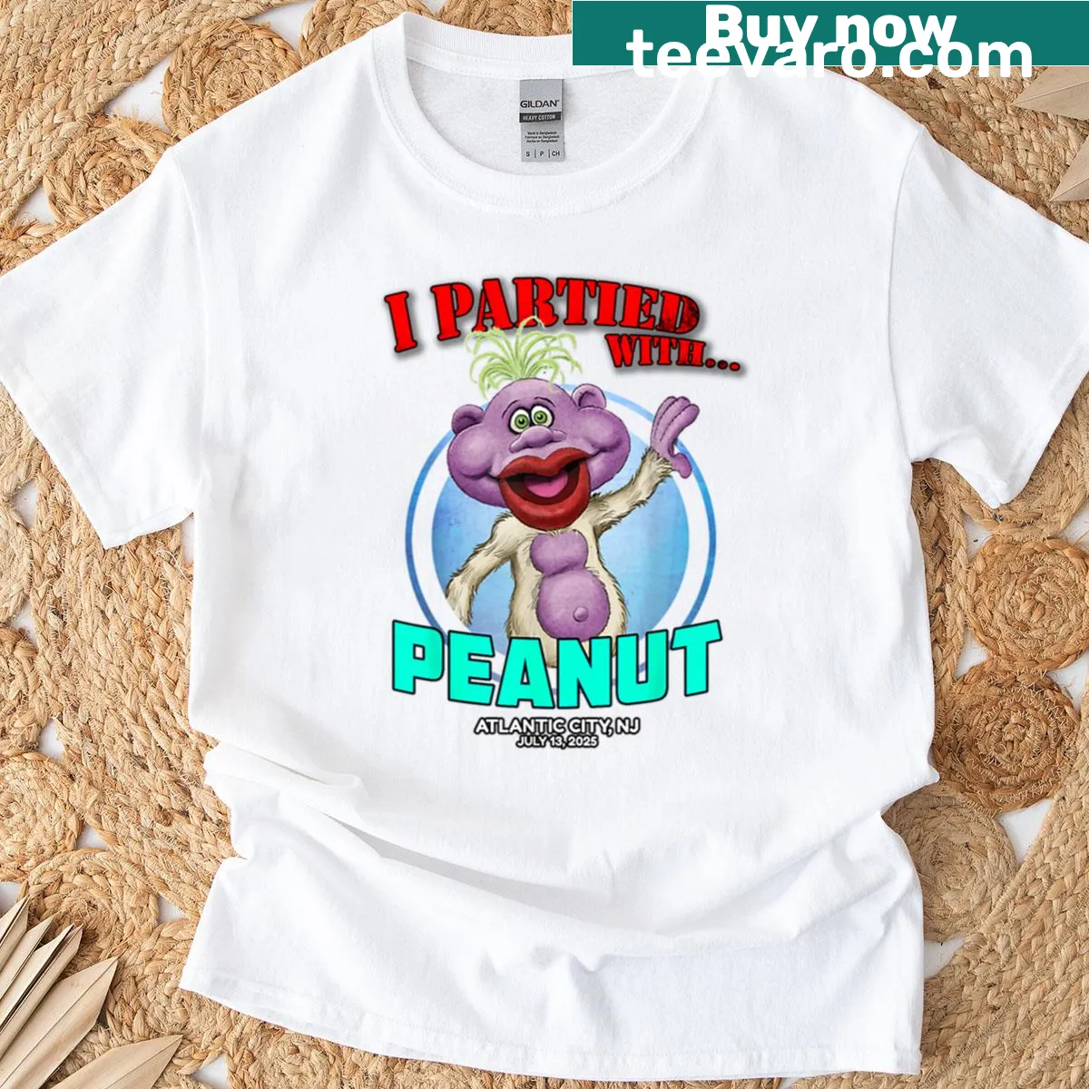 Graphic T-shirt celebrating Atlantic City NJ with the year 2025 — on a men's t-shirt