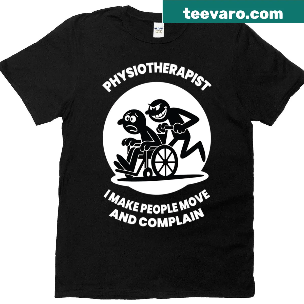 Funny saying on physiotherapy design T-shirt for therapists — on a men's t-shirt
