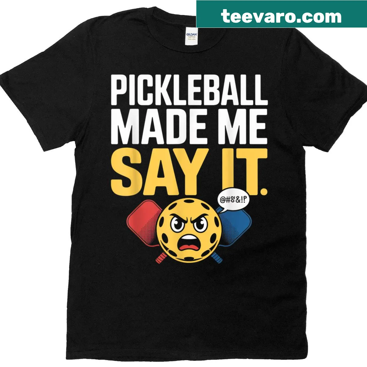 Funny pickleball themed shirt with humorous text — on a men's t-shirt
