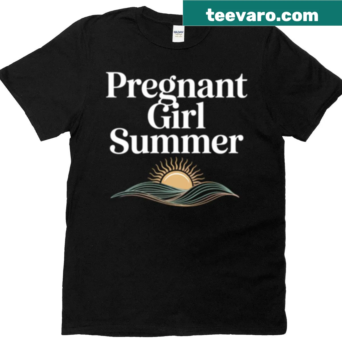 Pregnant girl summer t-shirt with playful typography — on a men's t-shirt