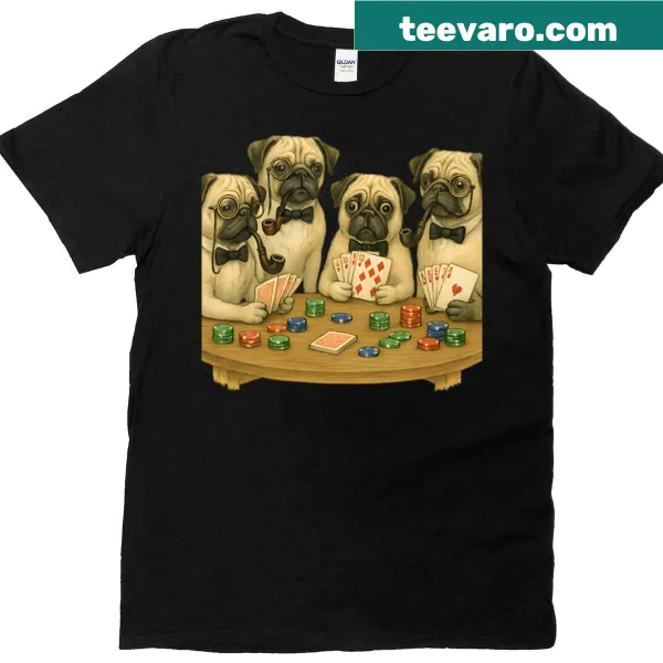 Funny t-shirt for pug lovers with 'Pug Night Bluff Club' text