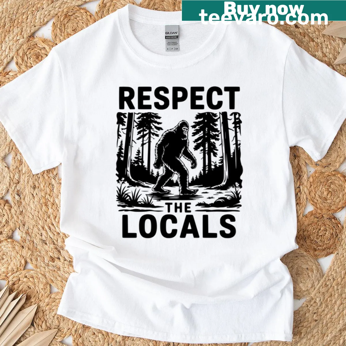 Charming Big Foot graphic with playful text on a casual T-shirt. — on a men's t-shirt