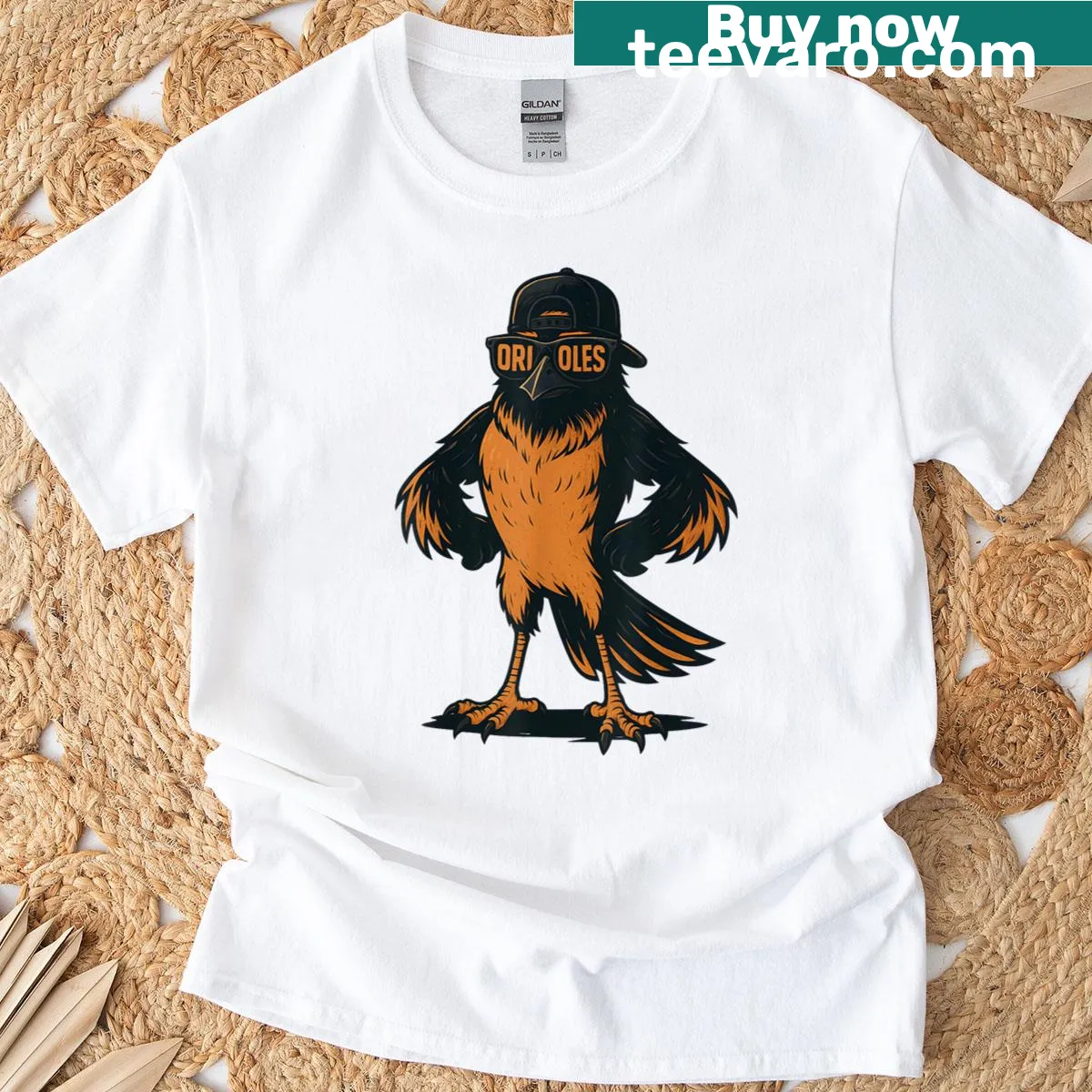 Retro animal graphics featuring orioles on a stylish T-shirt — on a men's t-shirt
