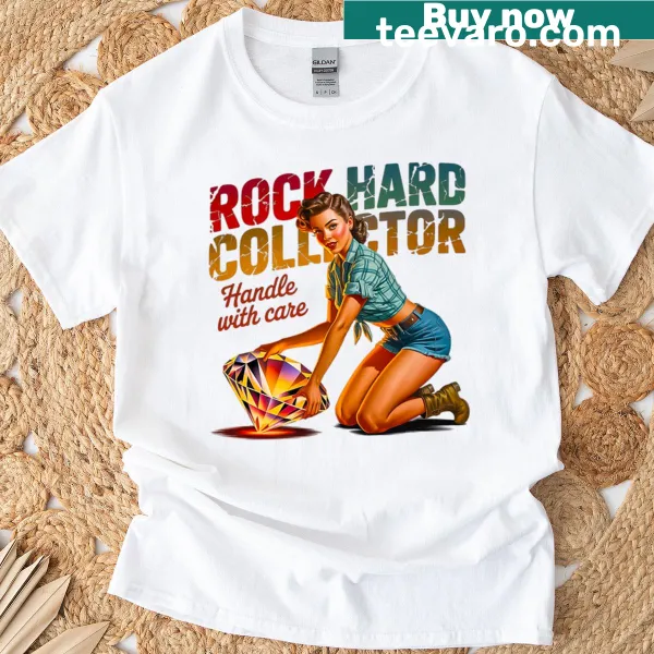 Vintage-style T-shirt celebrating rock collecting