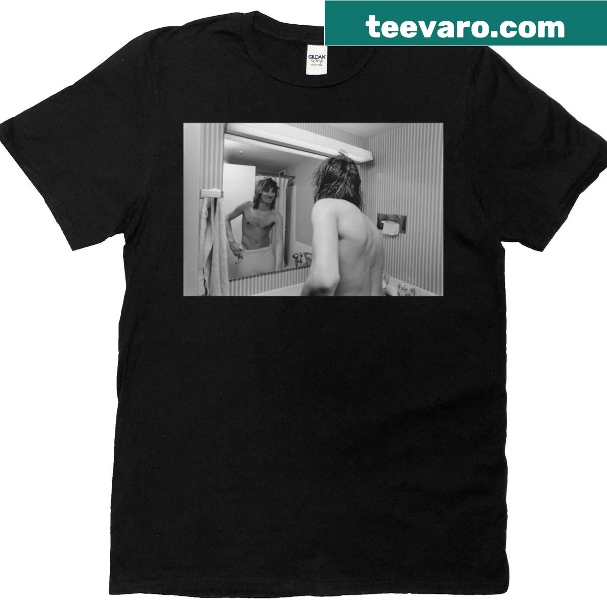 Vintage Rod Stewart concert tour T-shirt from 1975 — on a men's t-shirt