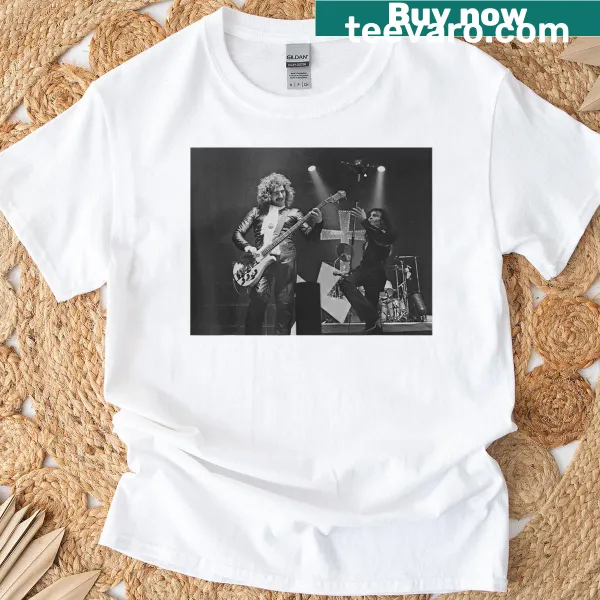 Vintage-style Black Sabbath shirt featuring Ronnie James Dio and Geezer Butler graphic.