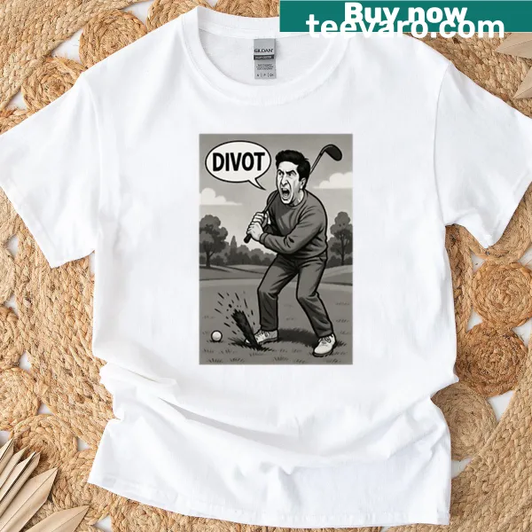 Funny typography T-shirt with 'Ross Divot' text.