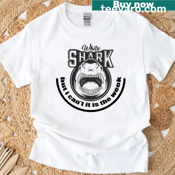 Shark graphic design on a casual T-shirt