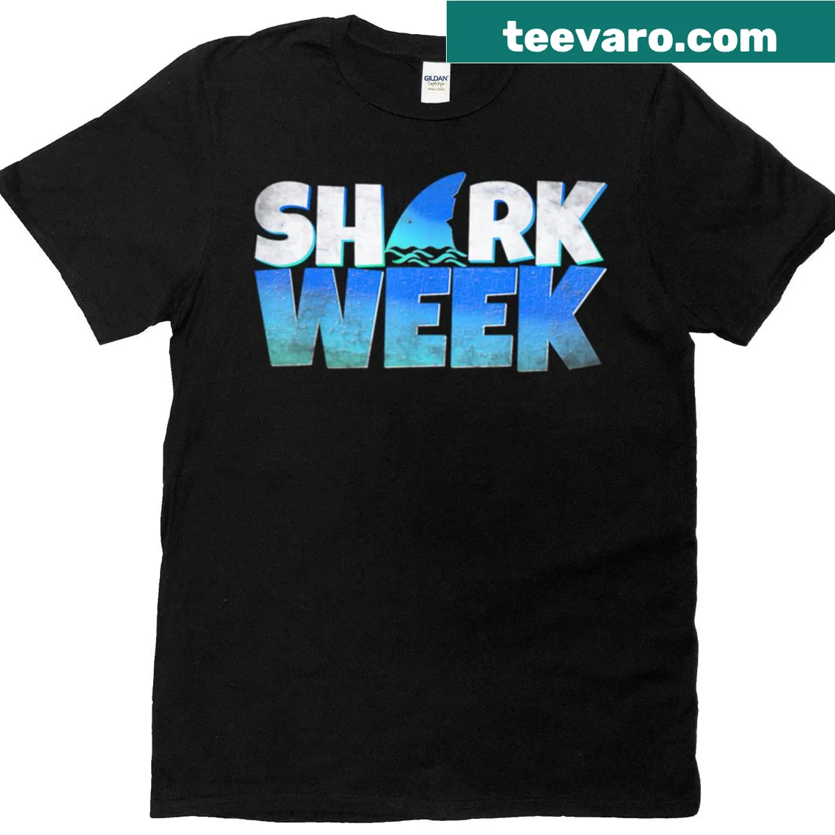 Illustration of sharks promoting ocean conservation on a t-shirt — on a men's t-shirt
