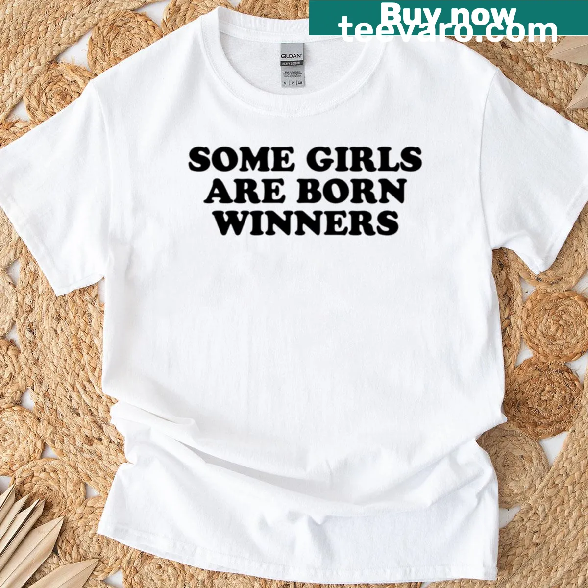 Text tee with the phrase 'Some Girls Are Born Winners' — on a men's t-shirt
