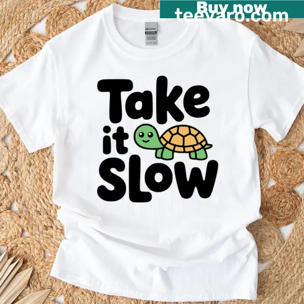 Cute turtle pun design on a kid's T-shirt.