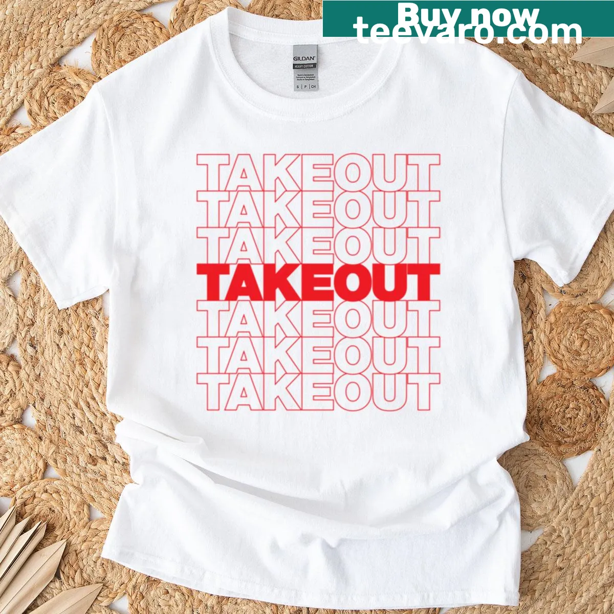 Typography design on a T-shirt celebrating takeout meals. — on a men's t-shirt