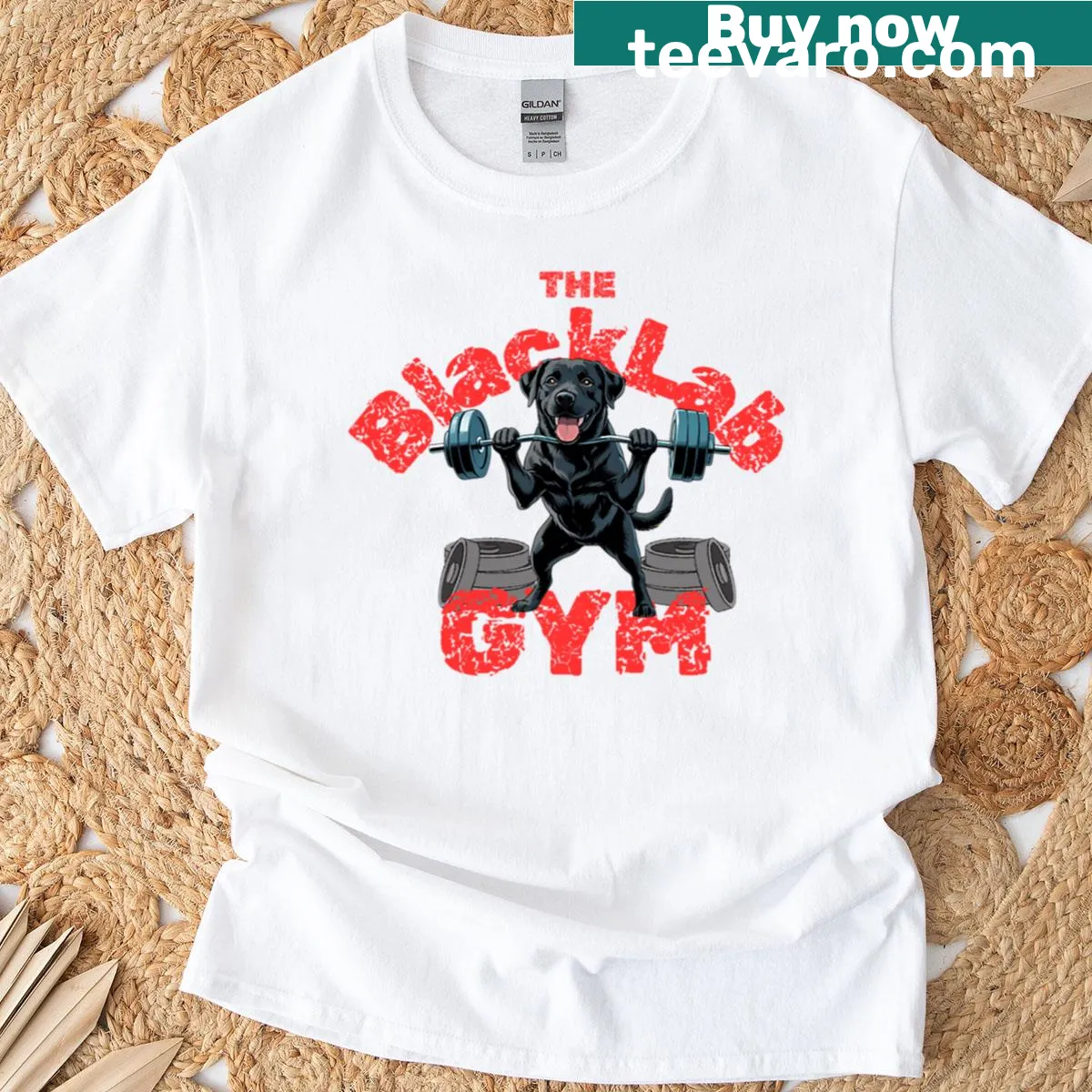 Oversized T-shirt with 'Blacklab Gym' graphic for fitness lovers — on a men's t-shirt