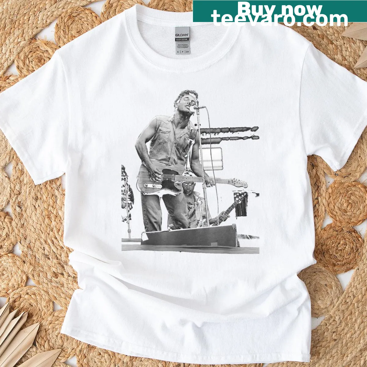 T-shirt featuring Bruce Springsteen 'Born In The USA' graphic — on a men's t-shirt